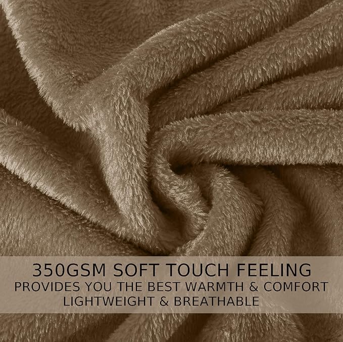 Soft King Size Blanket for All Season Warm Fuzzy Microplush Lightweight Thermal Fleece Summer Autumn Fall Winter Spring Blankets for King Calking Bed Couch Sofa,90x108 Inches,Taupe