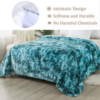 Fuzzy Blanket Twin Size - Teal, Soft and Comfy, Plush and Furry Faux Fur, Reversible Blankets for Twin/Twin XL Extra Long Bed, 66x90 Inches,Teal