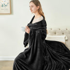 BEDELITE Fleece Blankets Queen Size for Bed, Luxury Plush Cozy Fuzzy Black Blanket 90x90 Inches, Super Soft Warm Lightweight Throw Blanket All Seasons Suitable