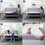 LUCID 2 Inch Lavender Infused Memory Foam Mattress Topper and LUCID Zippered Enclosure Mattress Topper Cover, Full