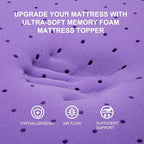 SINWEEK 4 Inch Gel Memory Foam Mattress Topper Ventilated Soft Pressure Relieve Mattress Pad, Breathable Bed Topper, CertiPUR-US Certified, Queen Size