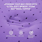SINWEEK 2 Inch Gel Memory Foam Mattress Topper Ventilated Soft Pressure Relieve Mattress Pad, Breathable Bed Topper, CertiPUR-US Certified, King Size