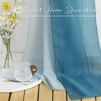 NICETOWN Wedding Decoration Voile Sheer Window Scarf, Dusty Blue Wedding Draping Curtains Aisle Runner Decoration Bed Canopy for Ceremony/Wooden Arch, 2 Panels, W60 x L216