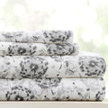 Linen Market 4 Piece King Sheet Set - Breathable, Double-Brushed Patterned Cooling Sheets – Oeko-TEX Certified Ultra Soft & Wrinkle-Free 16" Deep-Pocket King Sheets - Easy Care Make a Wish Light Gray