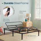 Linenspa Adjustable Bed Frame - Independent Head and Foot Incline - Powerful Quiet Motor - Easy Tool Free Assembly - Lounge - Watch TV - Working - Reading - Ergonomic - Electric Bed Base - Queen Size