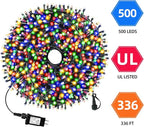 170FT 500LEDs Christmas Lights Outdoor Indoor String Lights 8 Modes Memory Function for Christmas Tree Party Decoration, 100% UL Listed (Multicolor)