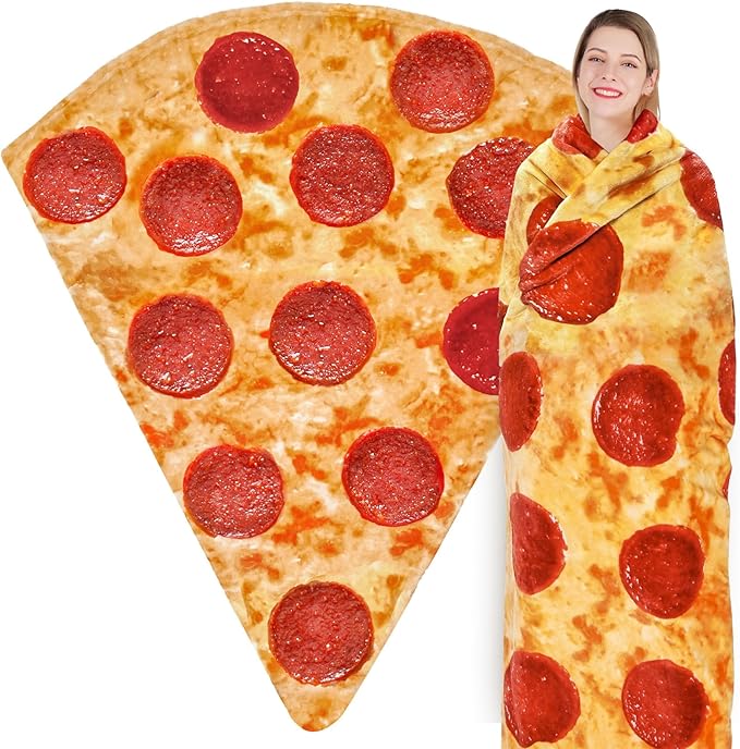 Jorbest Pizza Blanket Birthday Gifts for Women Men Teen Boys Girls, Double Sided Novelty Pizza Throw Blanket Funny Gifts for Adult and Kids, 285 GSM Soft Flannel Fun Food Blanket (Red, 47 inches)