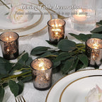 Black Votive Candle Holders Set of 24, Speckled Mercury Candle Holders for Wedding Centerpiece Table Decorations, Tealight Candle Holder for Party Bridal Shower Decor, Home Decor