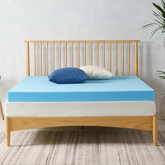 ZINUS 4 Inch Green Tea Cooling Gel Memory Foam Mattress Topper, Smaller, More Convenient WonderBox Packaging, Cooling Gel Foam, Pressure-Relieving Design, CertiPUR-US Certified, Full