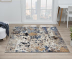Keen Home Design Area Rugs - 8ft Round Non-Shedding, Abstract Rugs for Kitchen, Living Room, Bedroom, Dining Room, Entryway - Size: 7'10" Square, Multi