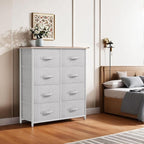 YITAHOME 8 Drawers Dresser - Fabric Storage Tower, Organizer Unit for Bedroom, Living Room & Closets - Sturdy Steel Frame, Easy Pull Fabric Bins & Wooden Top