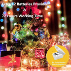 12 Pack Valentine's Day Fairy Lights Battery Operated, 3 Speed Modes, Extra 12 Batteries for Replacement, 7Ft 20 LED Mini String Light, Waterproof Twinkle Firefly Lights, Multi-Colored