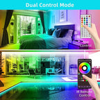 130Ft LED Strip Lights (2 Rolls of 65ft), RGB Color Changing Music Strip Lights with APP Control for Bedroom, Living Room, Kitchen, Party Decoration