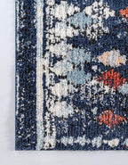 Rugs.com Morocco Collection Rug – 4' x 6' Navy Blue High-Pile Rug Perfect for Living Rooms, Large Dining Rooms, Open Floorplans
