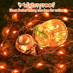 Halloween Led Fairy Lights Battery Powered 16.4ft String Lights Battery Operated for Wedding, Home, Garden, Party, Halloween Christmas Decoration (1pc, Orange 1pc)