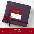 Mellanni Extra Deep California King Sheets - 4 PC Iconic Collection Bedding - Hotel Luxury, Ultra Soft, Cooling Bed Sheets - Wrinkle, Fade, Stain Resistant (Cal King, Purple)