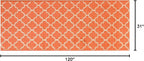 Custom Size Moroccan Trellis Runner Rug Mat for Wide Hallway Entryway Kitchen Laundry Room with Slip Resistant Latex Rubber Backing, Trellis Orange, 31 inch X 10 feet