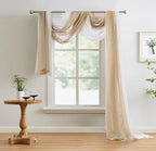 Warm Home Designs 30 Feet Long Sheer Brown Taupe Window Scarf. These XXL Length Valance Window Scarves 54 X 360 Inches in Size. Great as Bed Canopy or Wedding Arch Draping Fabric. AM Taupel 360"