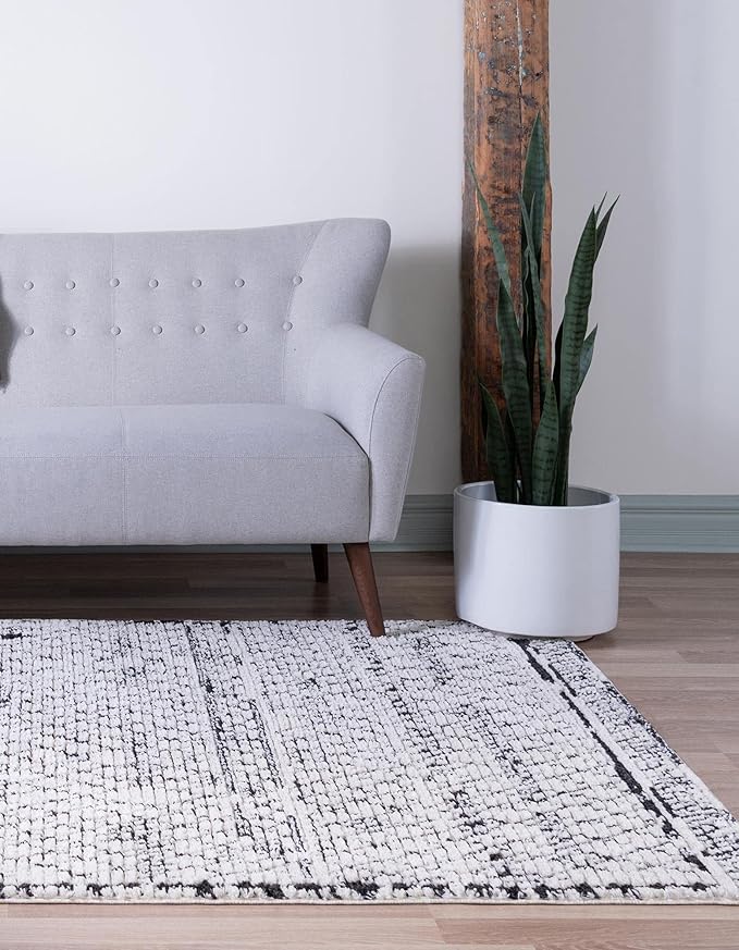Rugs.com Morocco Collection Rug – 9' x 12' Ivory High-Pile Rug Perfect for Living Rooms, Large Dining Rooms, Open Floorplans
