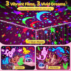 COOLNIGHT Kids Night Light Projector, [93 Lighting+3Films+Remote] Star Projector for Kids, 3 Brightness+3 Timer Star Lights for Bedroom, 360°Rotate + Quieter Stars for Ceiling, Girls Night Light,Gift
