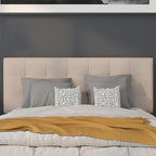 Flash Furniture Bedford Box Stitch Tufted Upholstered Full Size Headboard in Beige Fabric