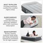 SLEEPLUX Durable Inflatable Air Mattress with Built-in Pump, Pillow and USB Charger