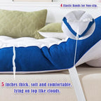WhatsBedding 5 Inch Memory Foam King Mattress Topper 100% Cotton Top, Filled with Breathable & Soft Memory Foam Pillow Top,4 Elastic Straps, 80x78x5 Inch, King
