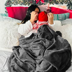 Bedsure GentleSoft Twin XL Fleece Blanket Dorm Bedding - Lightweight Soft Cozy Blankets for Bed, Sofa, Couch, Travel, Camping, Charcoal, 66"x90"