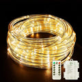 LED Rope Lights Battery Operated String Lights 40Ft 120 LEDs 8 Modes Hanging Fairy Lights Dimmable/Timer with Remote for Camping Party Halloween Christmas Decoration (Warm White)