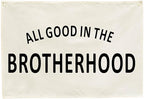 Nursery Rectangular Canvas Banner-Boho Flag Wall Sign for Boys Kids Brother,Baby Room Above Crib Playroom Reading Room Bedroom Decor-All Good in The Brotherhood-Baby Shower Birthday Christmas Gift