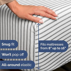 Twin Size 3 Piece Sheet Set - Comfy Breathable & Cooling Bed Sheets Set - Hotel Luxury Bedding for Women, Men, Kids, Teens, Boys & Girls - Deep Pockets, Soft, Wrinkle Free - Oeko-Tex - Grey Stripes 2