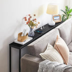 70.9'' Console Table with Power Outlet, Narrow Sofa Table, Industrial Entryway Table with USB Ports, Behind Couch for Entryway, Hallway, Foyer, Living Room, Black CTHB18E01