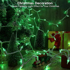 Brizled Green Christmas Lights, 69.6ft 300 Count Mini String Lights Connectable, 120V UL Certified Incandescent Light White Wire, Green Xmas Tree Light for Indoor Outdoor Xmas Halloween Tree Party