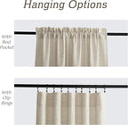 RYB HOME Natural Beige Linen Sheer Curtains 108 inches Long for Living Room and Dining Room, Weave Textured/Rod Pocket, Light Filtering Sheer Curtains and Drapes, W 52 x L 108 inches, 2 Panels Set