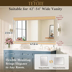 TETOTE Brushed Nickel Bathroom Mirror 48 x 24 Inch Brushed Nickel Metal Framed Bathroom Mirror, Tempered Glass, Modern Farmhouse Wall Mounted Mirror for Decorative(Horizontal/Vertical)