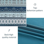 Boho Full Size Comforter Set 8 Pieces, Teal Blue Comforter Bohemian Striped Bed in A Bag, Soft Microfiber Bedding Set for All Seasons