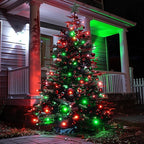 Battery Operated Christmas Lights 2 Pack 18 Feet 50 LED Clear Mini String Lights with 8 Modes Waterproof Tree Lights for Xmas Outdoor Indoor Holiday Party Garden Decor, Red & Green