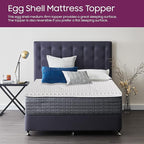 Mayton Convoluted Egg Shell 2-inch Breathable Foam Bed Topper | Makes Mattresses Comfortable and Relaxing, Provides Faster Pain Relief and Provides Orthopedic Beneficial Support, King, Off-White