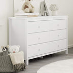 Storkcraft Alpine 6-Drawer Dresser (White) – GREENGUARD Gold Certified, White Dresser for Bedroom, Kids & Nursery Storage Drawers, Safety Interlocking Drawers, Pre-Installed Tracks, Kids Bedroom