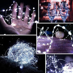 Solar String Lights Outdoor, 2-Pack Each 72FT 200 LED Solar Christmas Twinkle Lights Outside Waterproof Copper Wire with 8 Modes Solar Fairy Lights for Garden Tree Birthday Christmas Decor(Cool White)