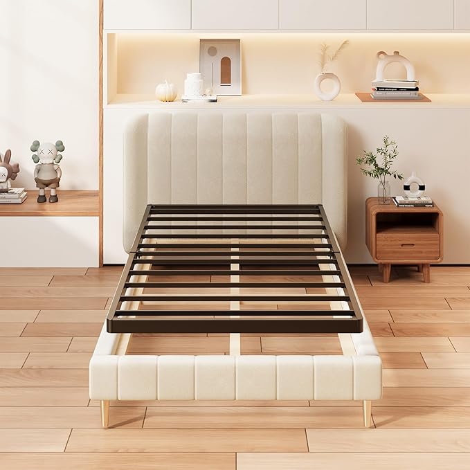 1.6 Inch Bunkie Board Twin Low Profile Heavy Duty Metal Box Spring Twin Bed Base Sturdy Mattress Foundation, Easy Assembly, Noise Free, Black
