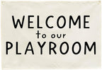 Hanging Rectangular Playroom Banner Flag Poster Wall Art Decoration Gift for Toddler Baby Boy Girl Kids Room Nursery Classroom Play Room Wall Decor-Baby Shower Christmas Gift Welcome to Our Playroom