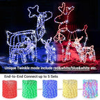 Brizled Color Changing Rope Lights, 18ft 180 LED RGB Rope Lights, Connectable Rope Lights Indoor Rope Lighting with Remote Outdoor White Rope Lights Waterproof Color Twinkle Tube Lights for Christmas