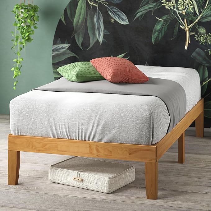 ZINUS Moiz Wood Platform Bed Frame, Wood Slat Support, No Box Spring Needed, Easy Assembly, Natural, Twin