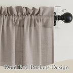 RYB HOME Semi Sheer Curtains 84 inches Long, Linen Texture Wave Fabric Privacy Sheer Window Curtains for Living Room Bedroom Dining, Birch Brown, Wide 52 x Long 84 inch per Panel, 2 Panels
