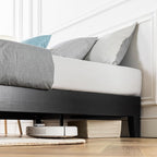 Mellow Naturalista Grand 12 Inch Solid Wood Platform Bed with Wooden Slats, Easy Assembly, Full, Black