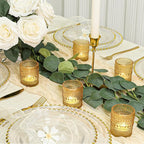 24 Pcs Votive Candle Holders, Golden Glass Candle Holder Bulk for Table Centerpiece, Tea Lights Candle Holders for Wedding Shower, Party and Home Decor