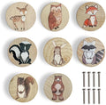Animal Wood Dresser Cabinet Drawer Knobs Round Unique Decorative Wooden Drawer Knobs for Kids Cabinets (8, Log Color)