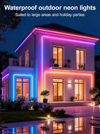 Neon Rope Lights 32.8Ft RGB LED Strip Lights - App & Remote Control, Music Sync, IP67 Waterproof, Flexible Cuttable Neon Lights for Bedroom, Gaming, Party, Outdoor Decor, Multiple Modes