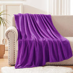 Exclusivo Mezcla Extra Large Fleece Throw Blanket for Couch, Sofa, 300GSM Super Soft and Warm Blankets, Purple Throw All Season Use, Cozy, Plush, Lightweight, 50x70 Inches